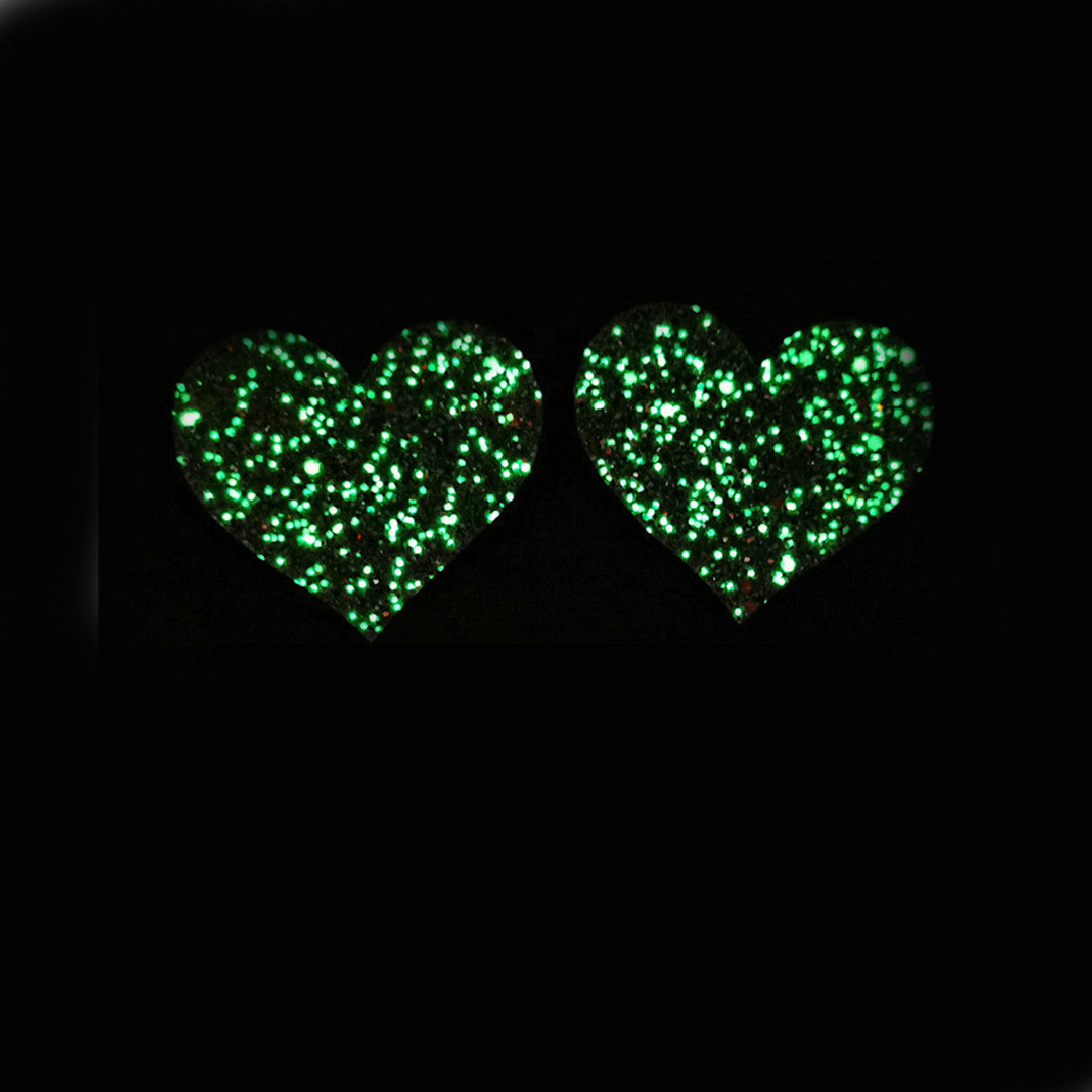 Cache Tétons Adhésif Coeur Fluo