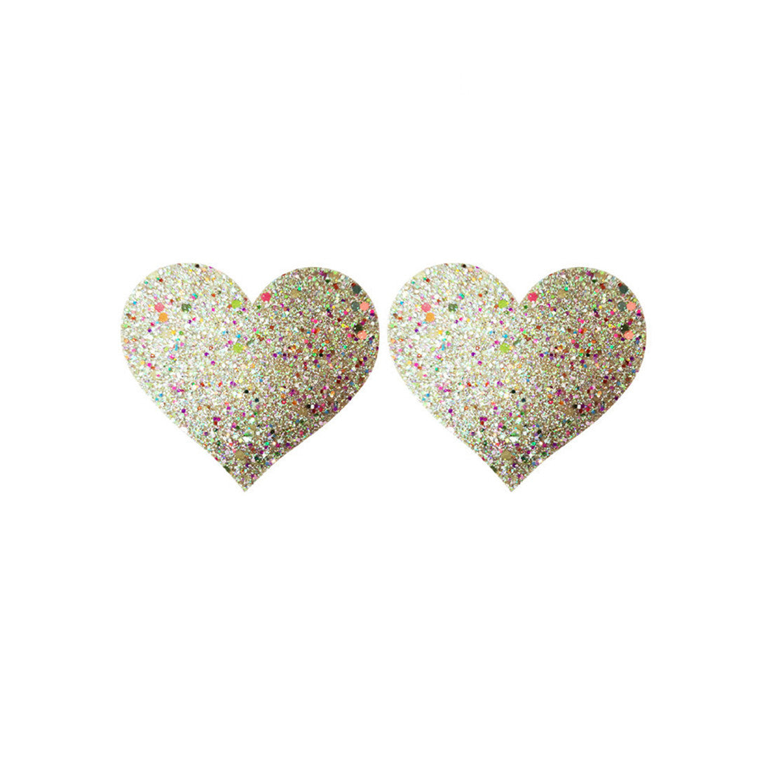Cache Tétons Adhésif Coeur Fluo