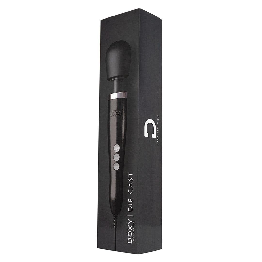 Stimulateur Clitoridien Puissant Doxy Métal - Doxy - noir vue boîte verticale