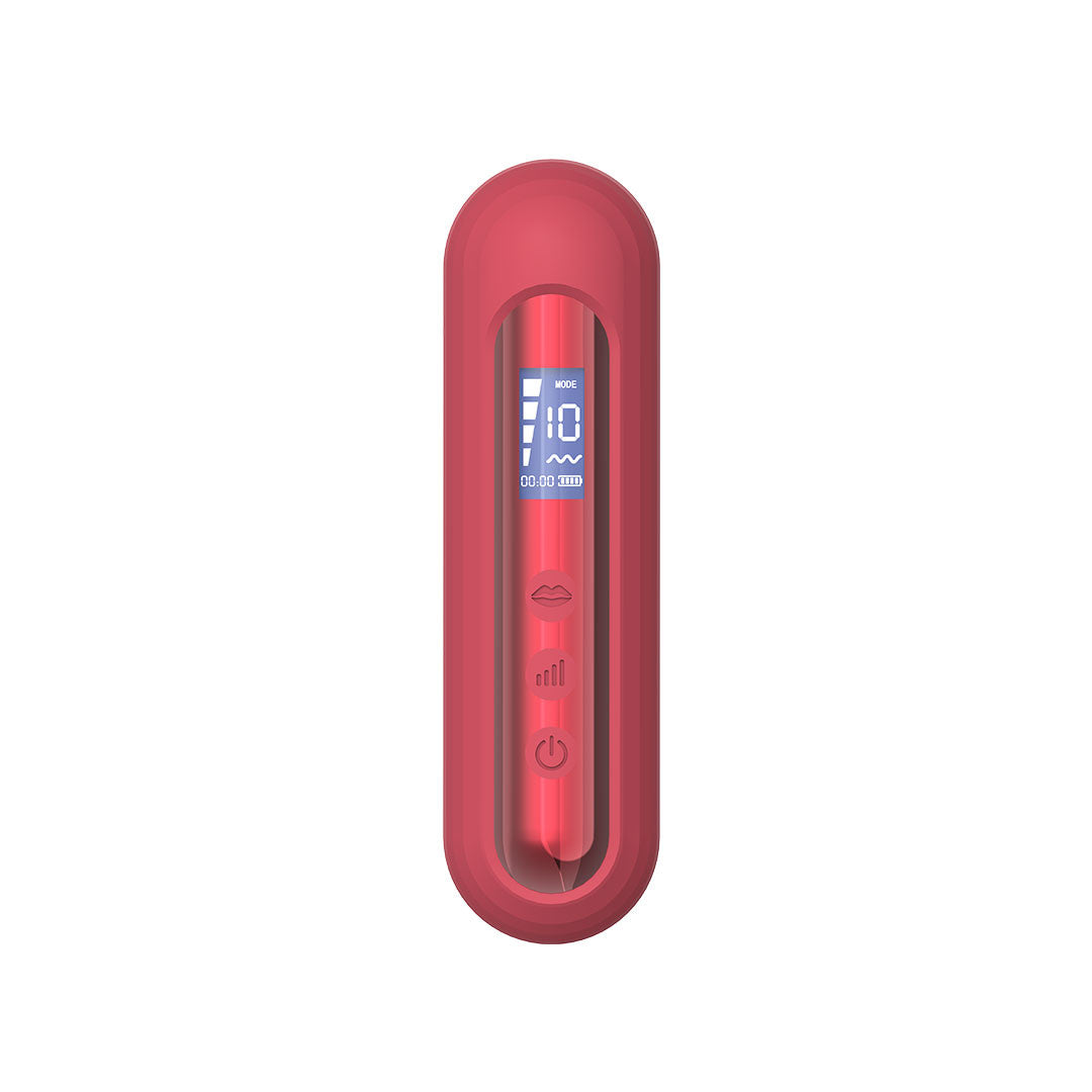 sextoy rouge contact pour stimulation clitoridienne avec ecran de controle
