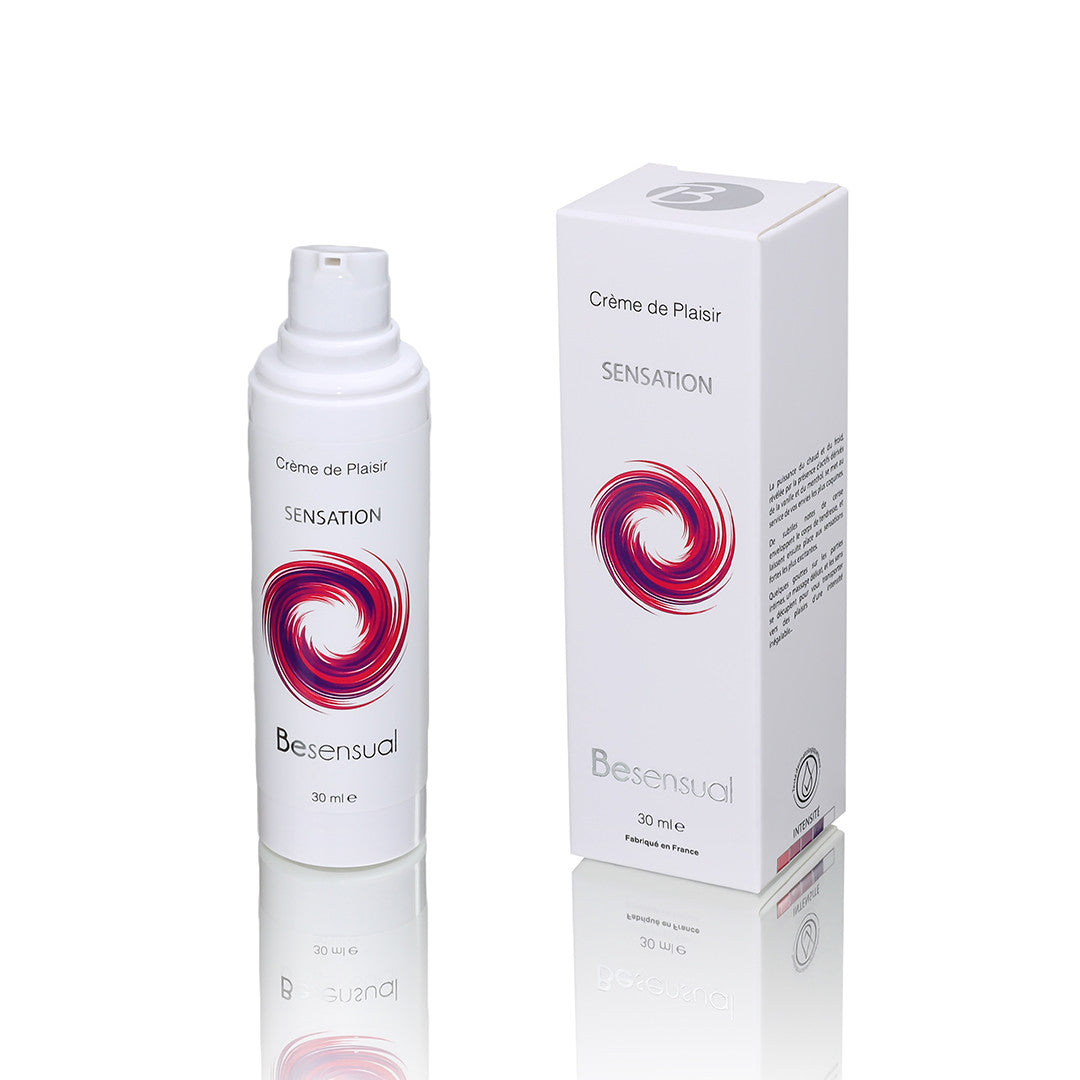 Crème de plaisir intime Sensation et son étui