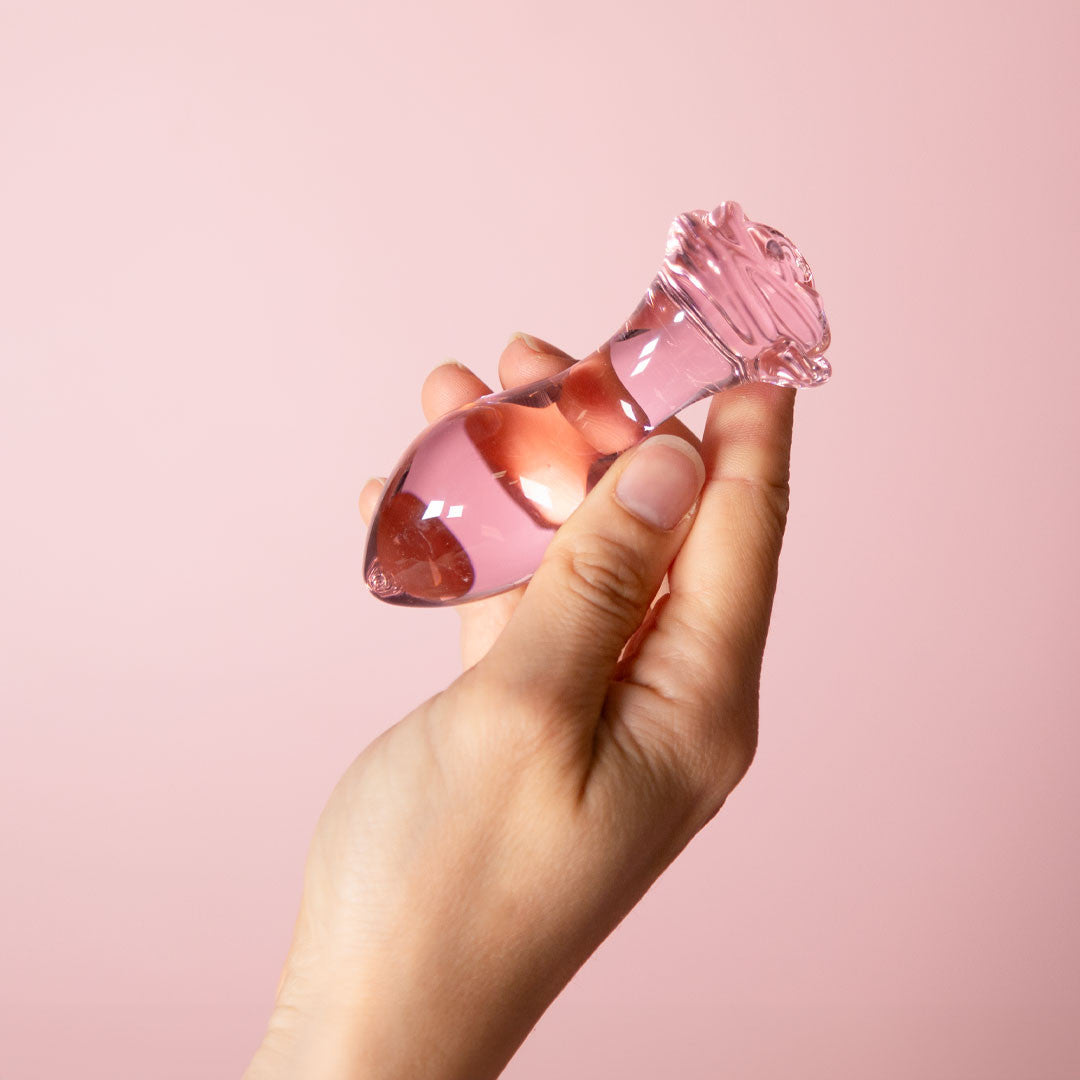 Plug Anal Fleur Pyrex Rose