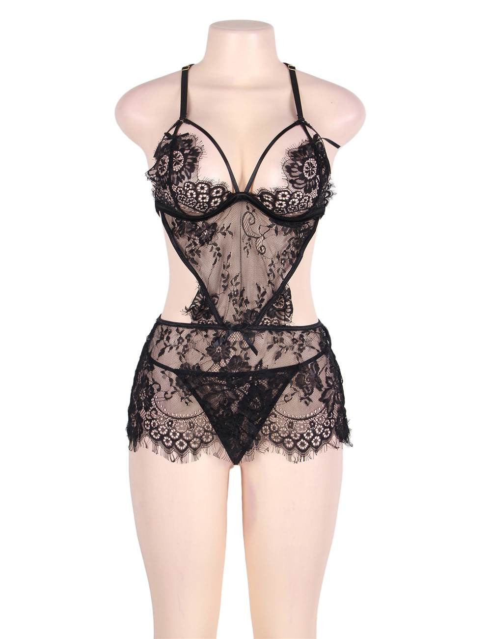Nuisette dentelle Zoom Noir