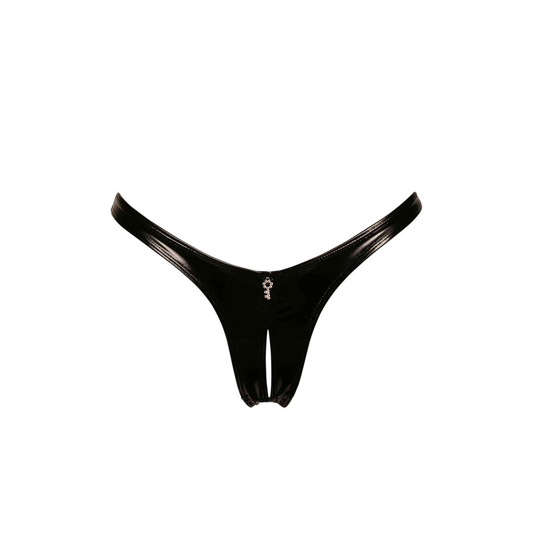 String Ouvert Vinyle Annabelle Noir