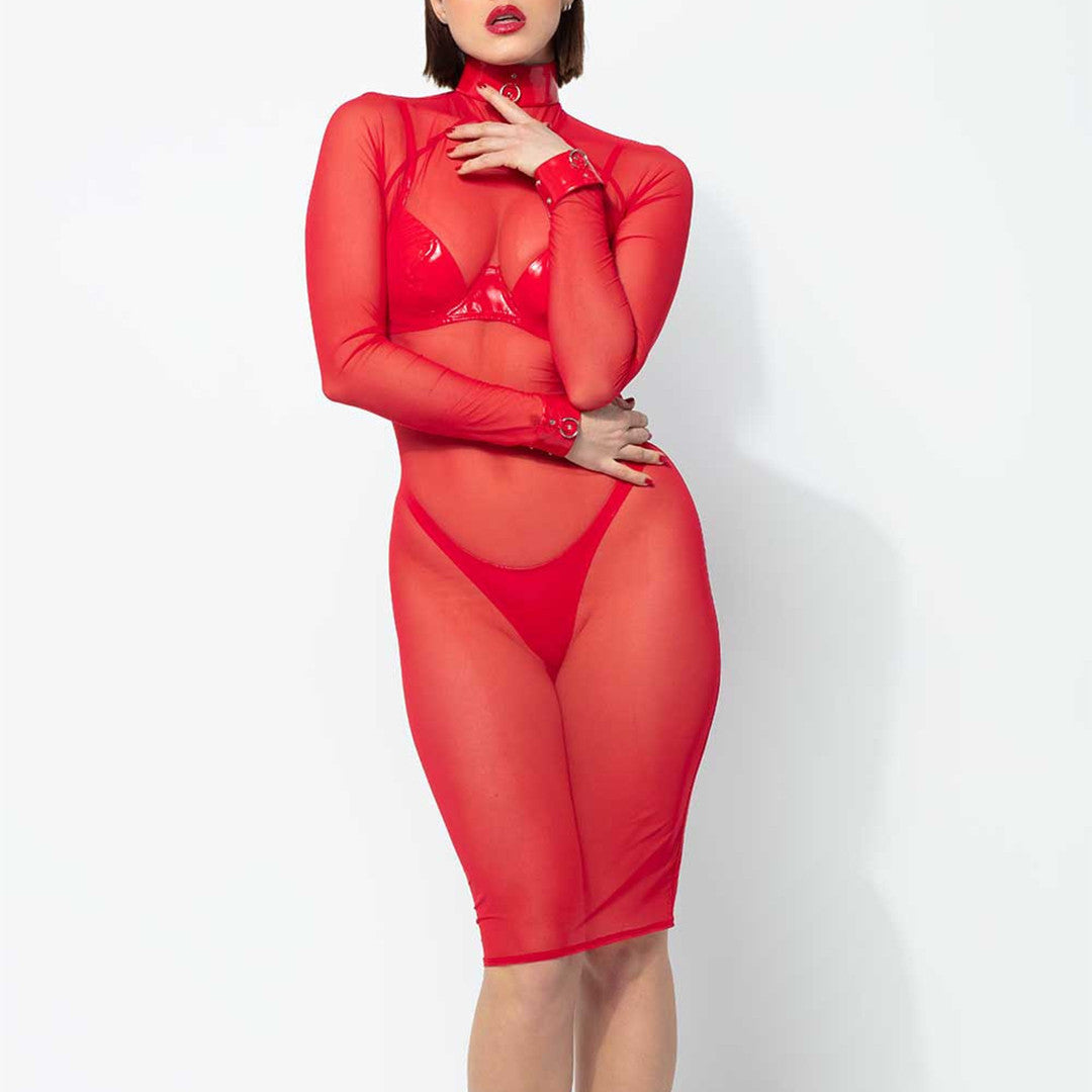 Robe Résille Azia Rouge