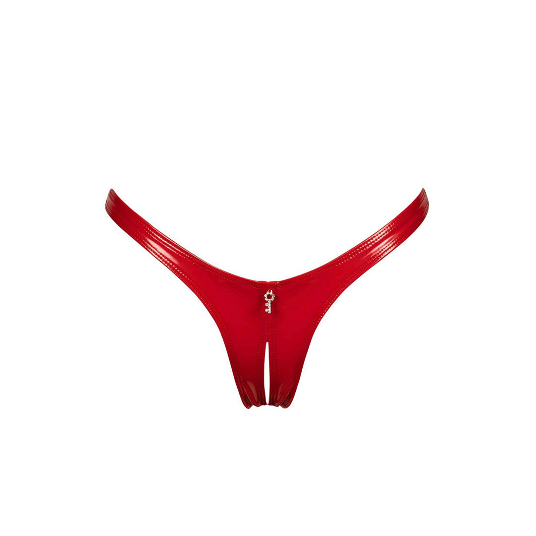 String Ouvert Vinyle Annabelle Rouge