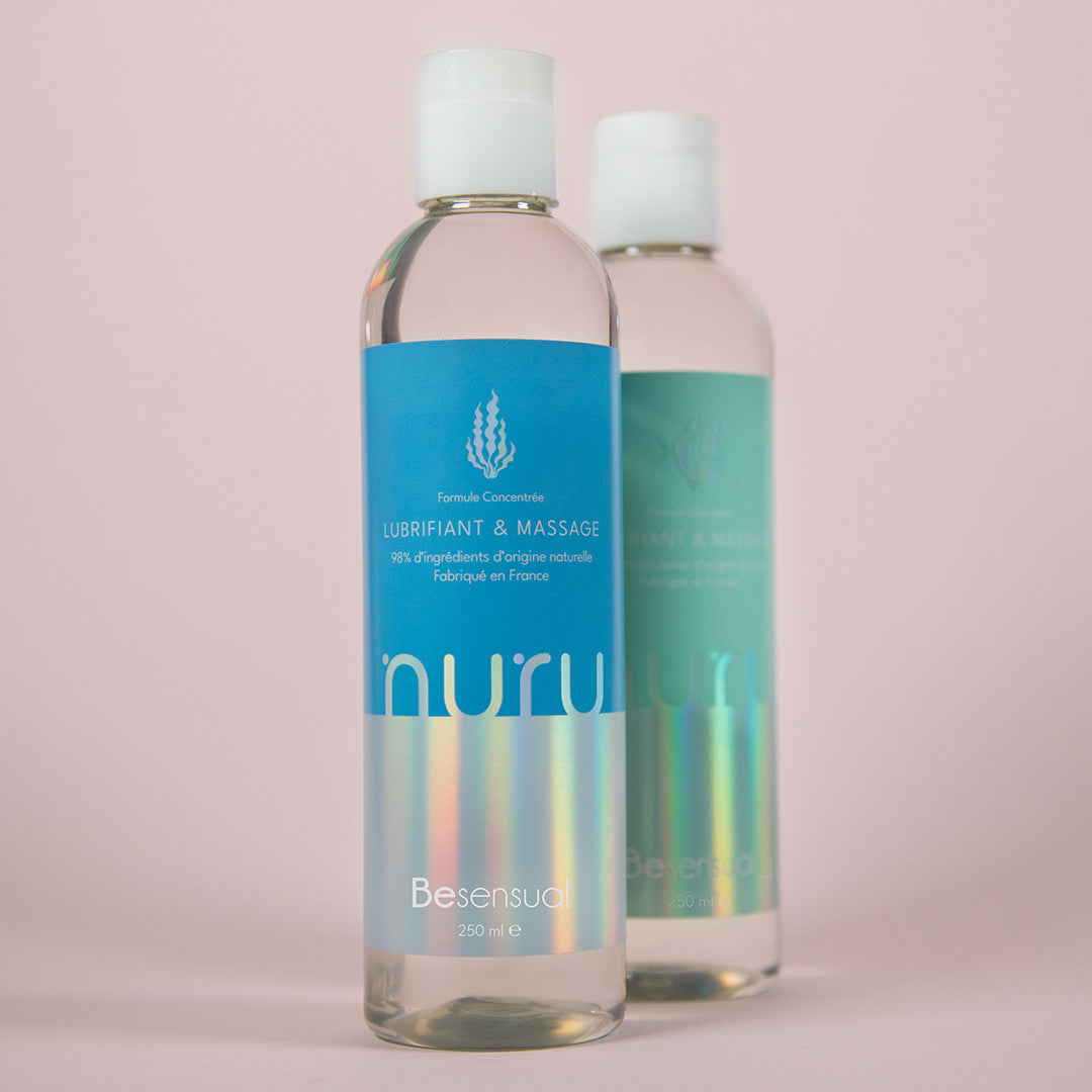 Gel lubrifiant et massage Nuru - Formule concentrée Bleu et Vert
