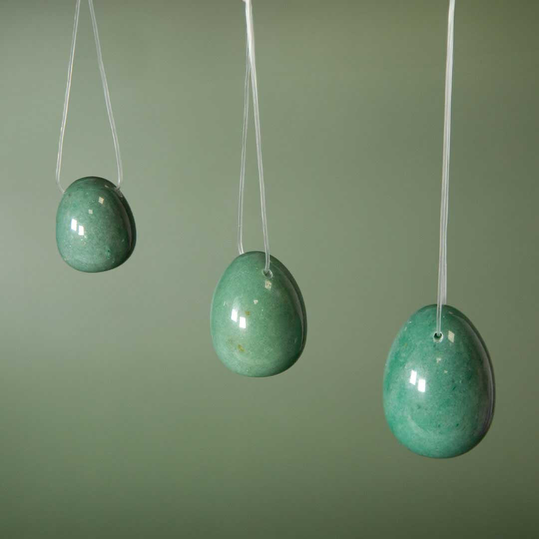Set 3 Oeufs de Yoni - Be Happy vert