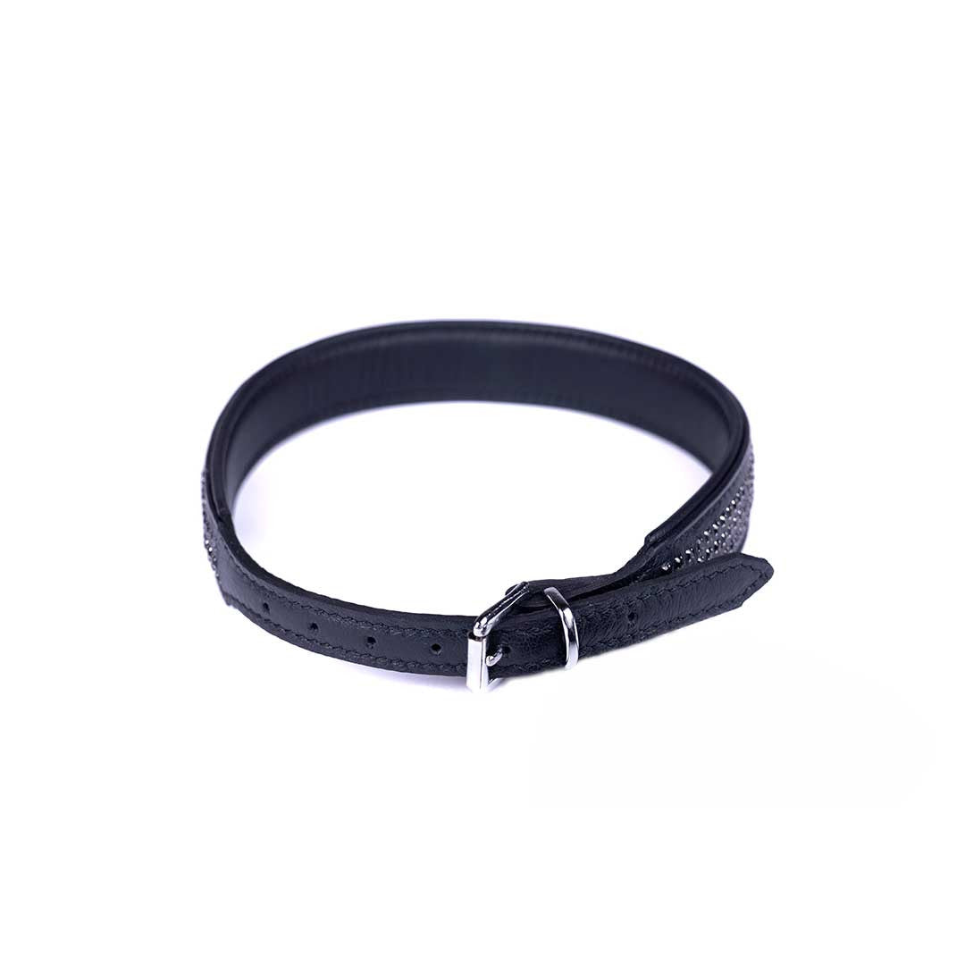 Collier Cuir 3 Rangées Strass