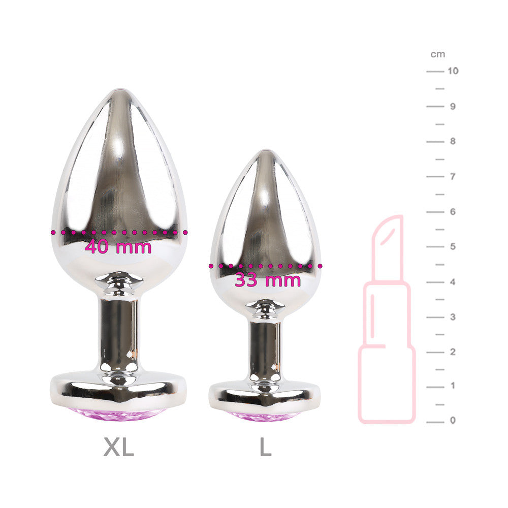 Plug Coeur Inox Rose Dimensions