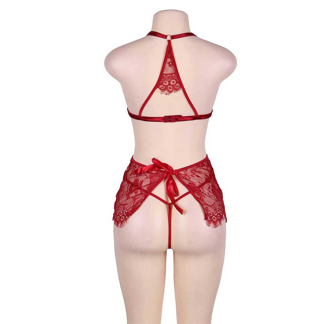 Nuisette dentelle Zoom Rouge