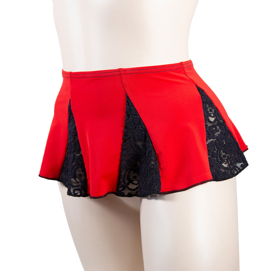 Jupe Dentelle Lycra Anna Rouge