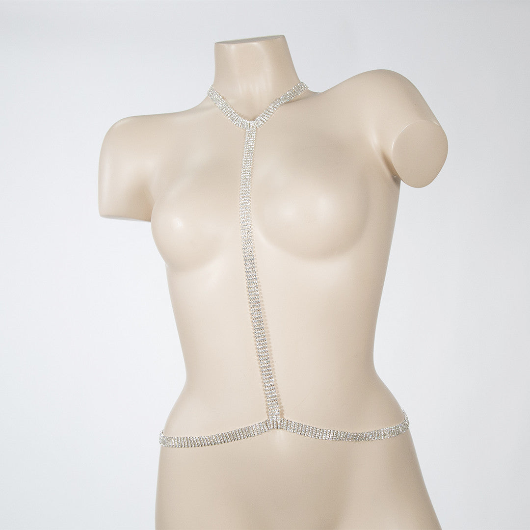 Bijoux de Corps 5 Rangées Strass Argent