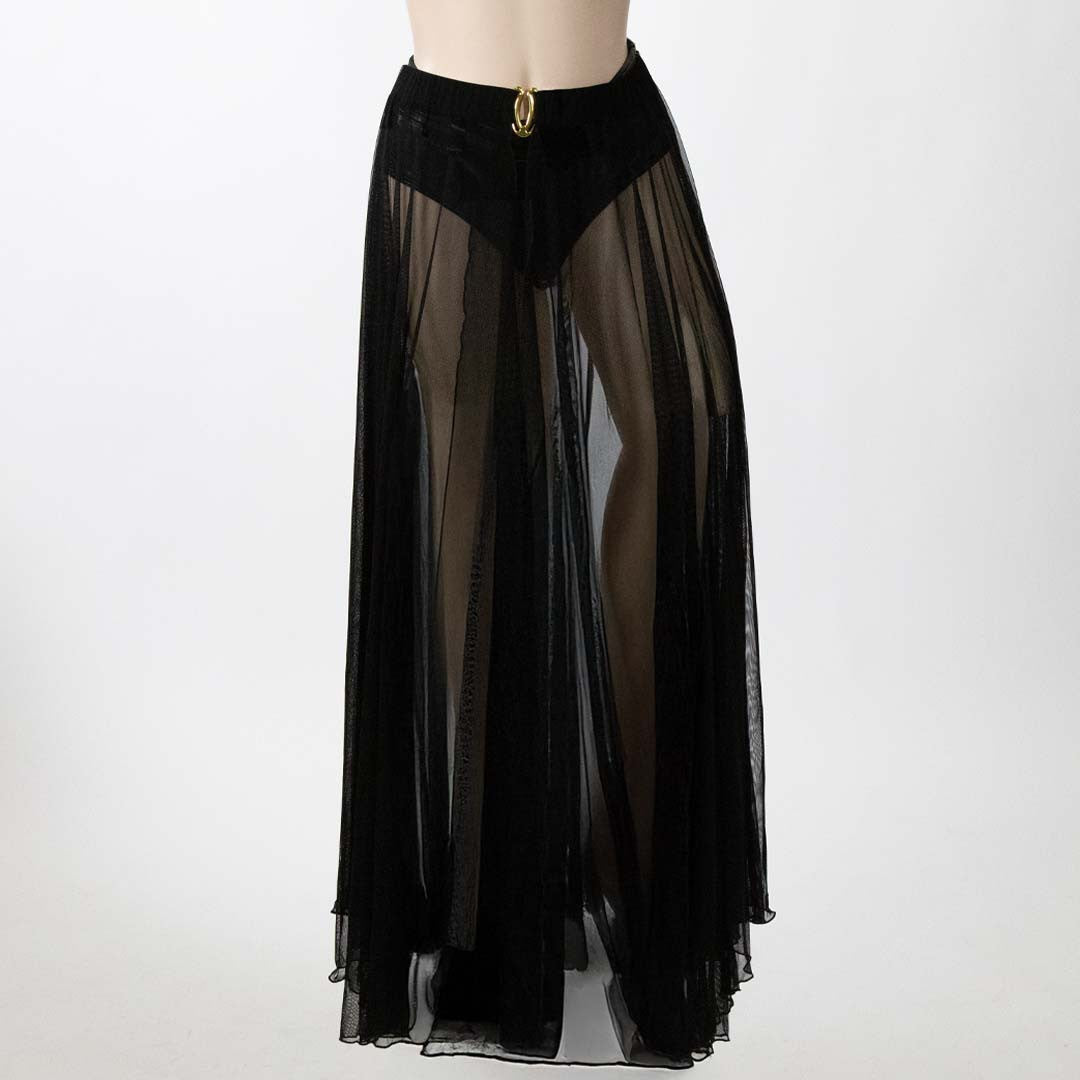 Jupe Longue Tulle Fendue Bijou Or Orlane