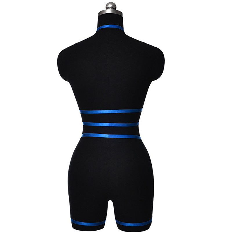 Set Harnais Brillant Bleu