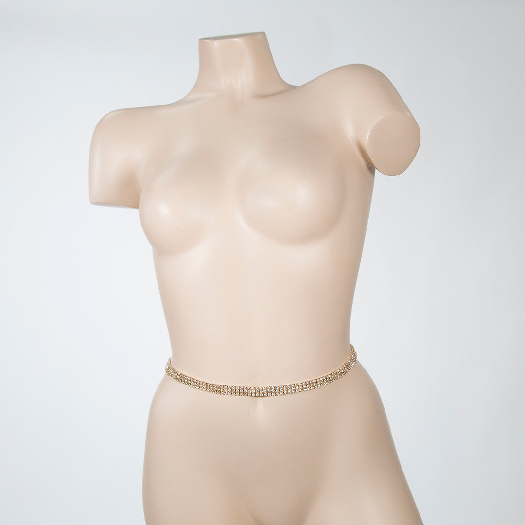 Chaine de Taille 3 Rangées Strass
