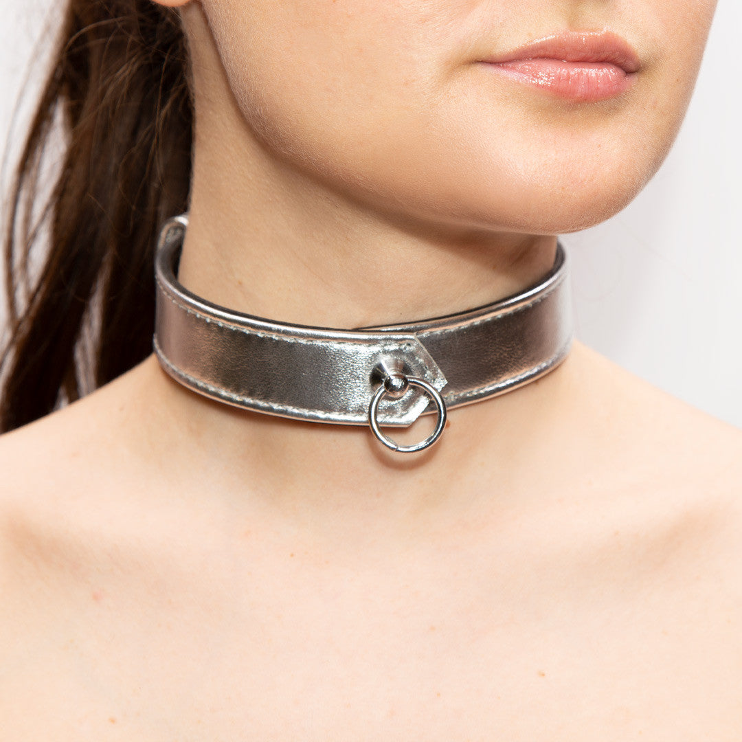 Collier Cuir Anneau Argent