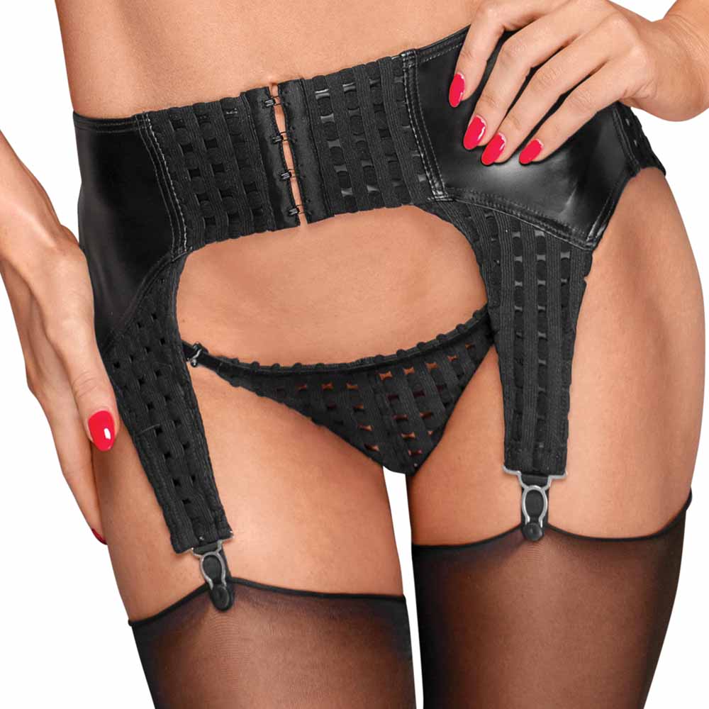 Porte-Jarretelles Fin Luiza - Noir handmade