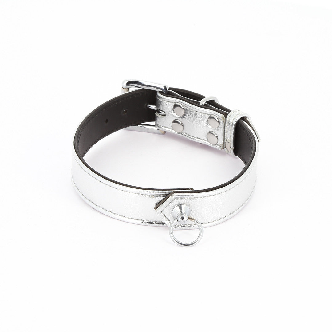 Collier Cuir Anneau Argent