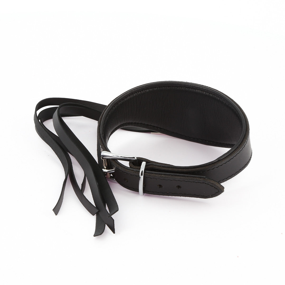 Collier Cuir Frange Noir