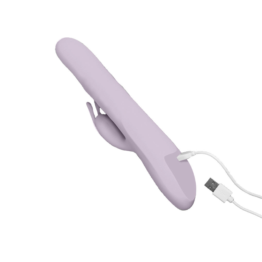 sextoy femme rabbit rotatif lila recharge avec cable usb