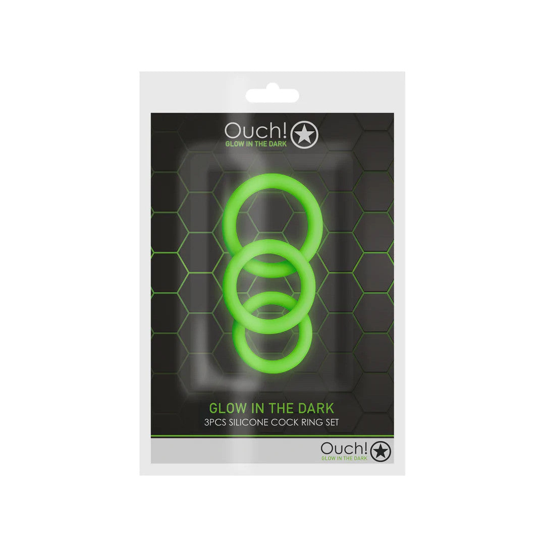 Set 3 Cockrings Glow in the Dark