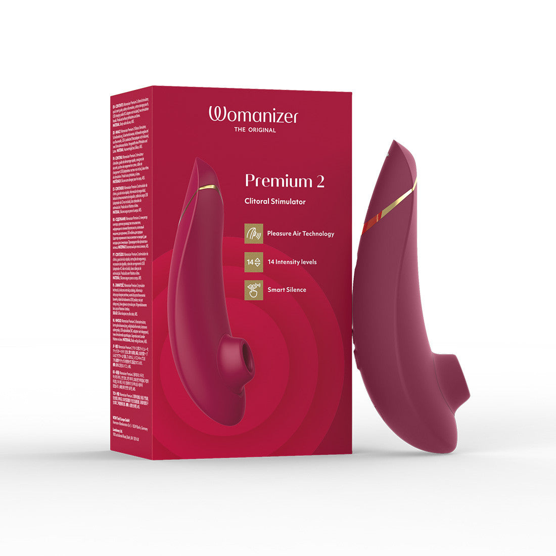Womanizer Premium 2 Bordeaux packaging