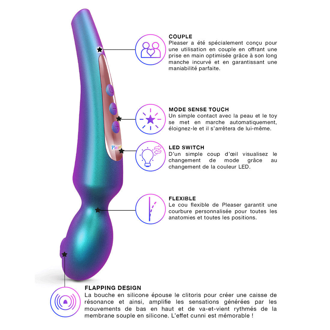 Wand Pleaser Iridescent Turquoise - Turquoise - 13