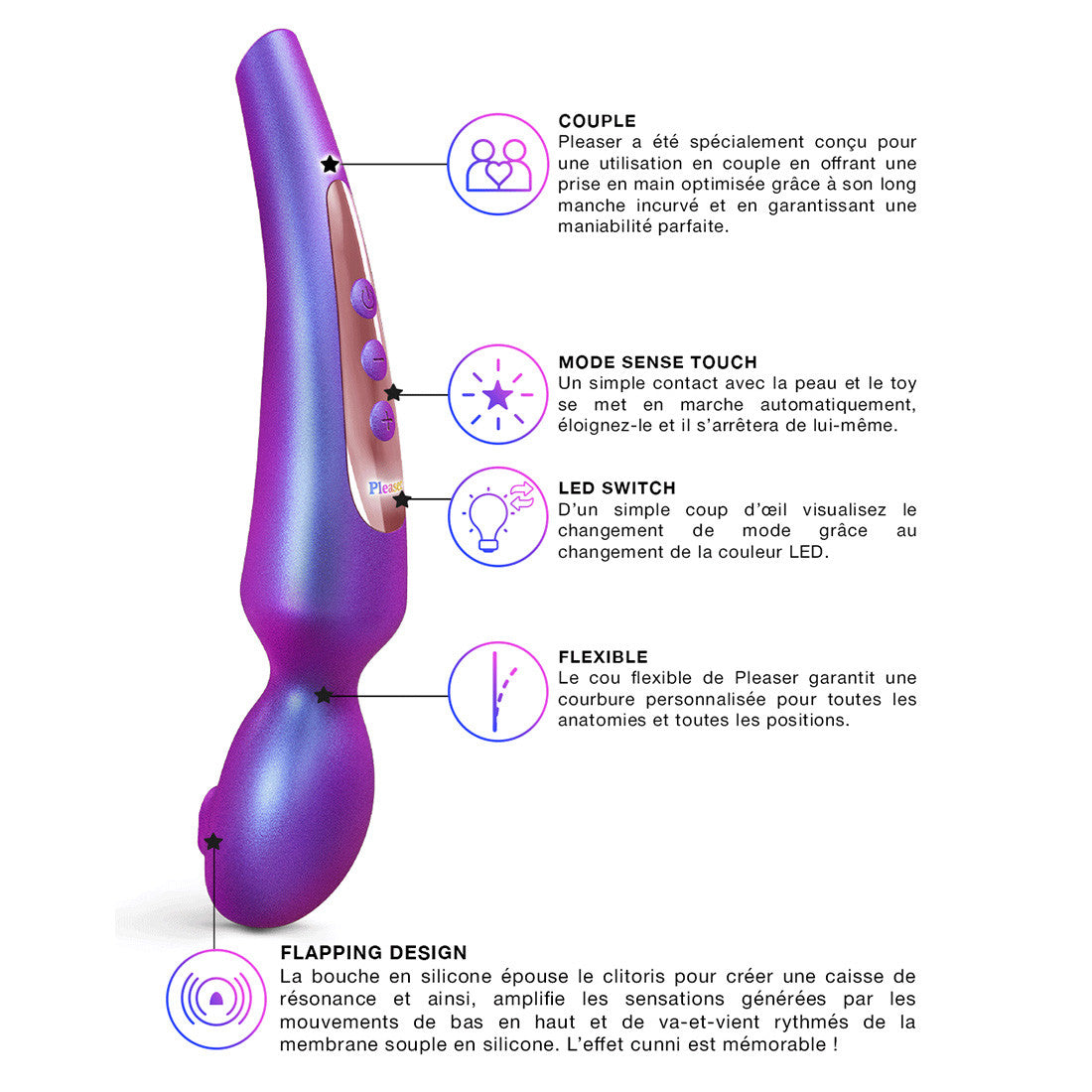 Wand Pleaser Iridescent Bleu - Bleu - 9