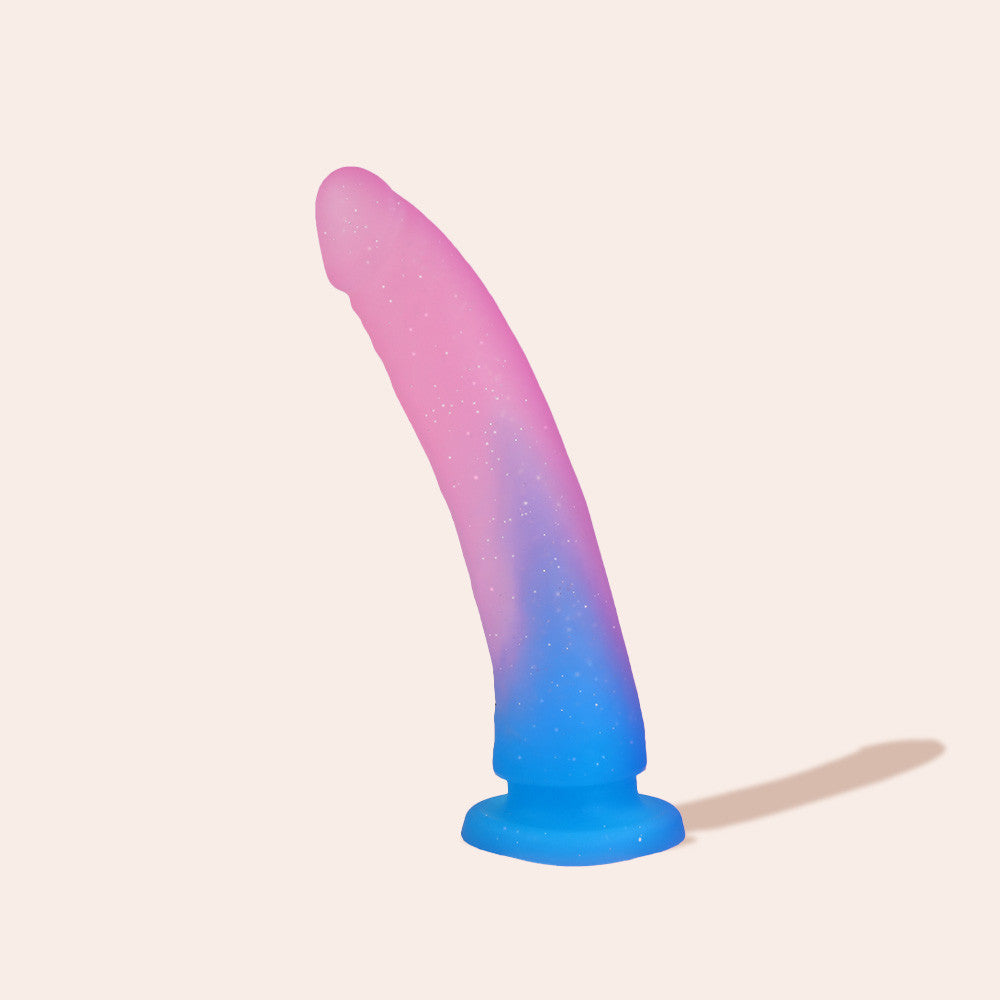 FIONA - gode ventouse à palliettes multicolore avec dégradé de bleu et de rose pale