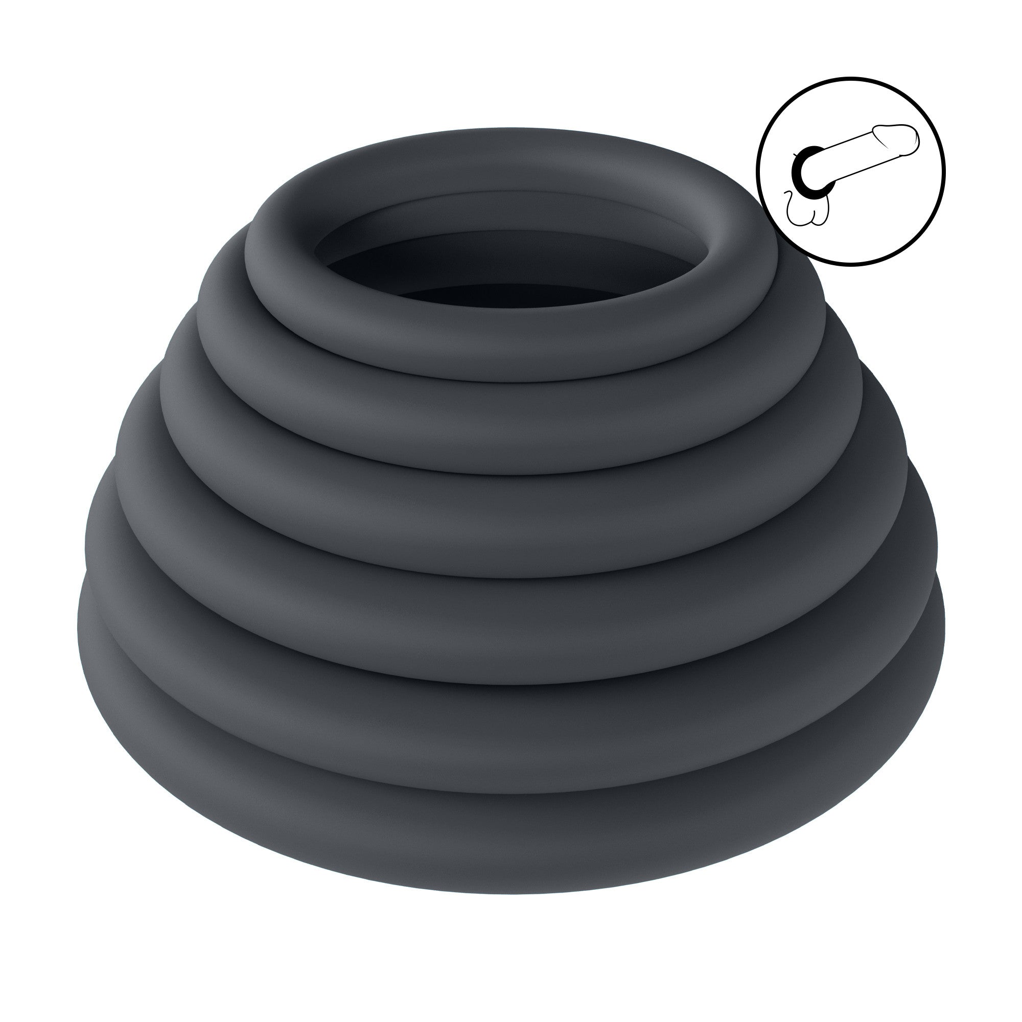 Ensemble de 6 Cockring Silicone Set Wide O