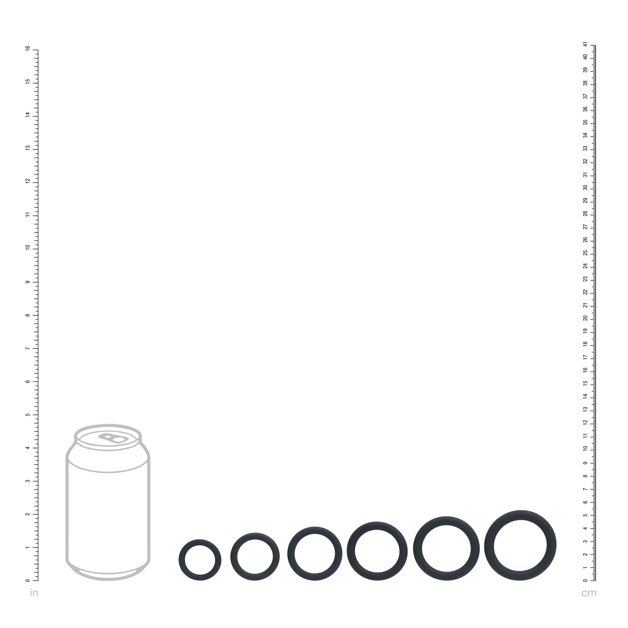 Ensemble de 6 Cockring Silicone Set Wide O