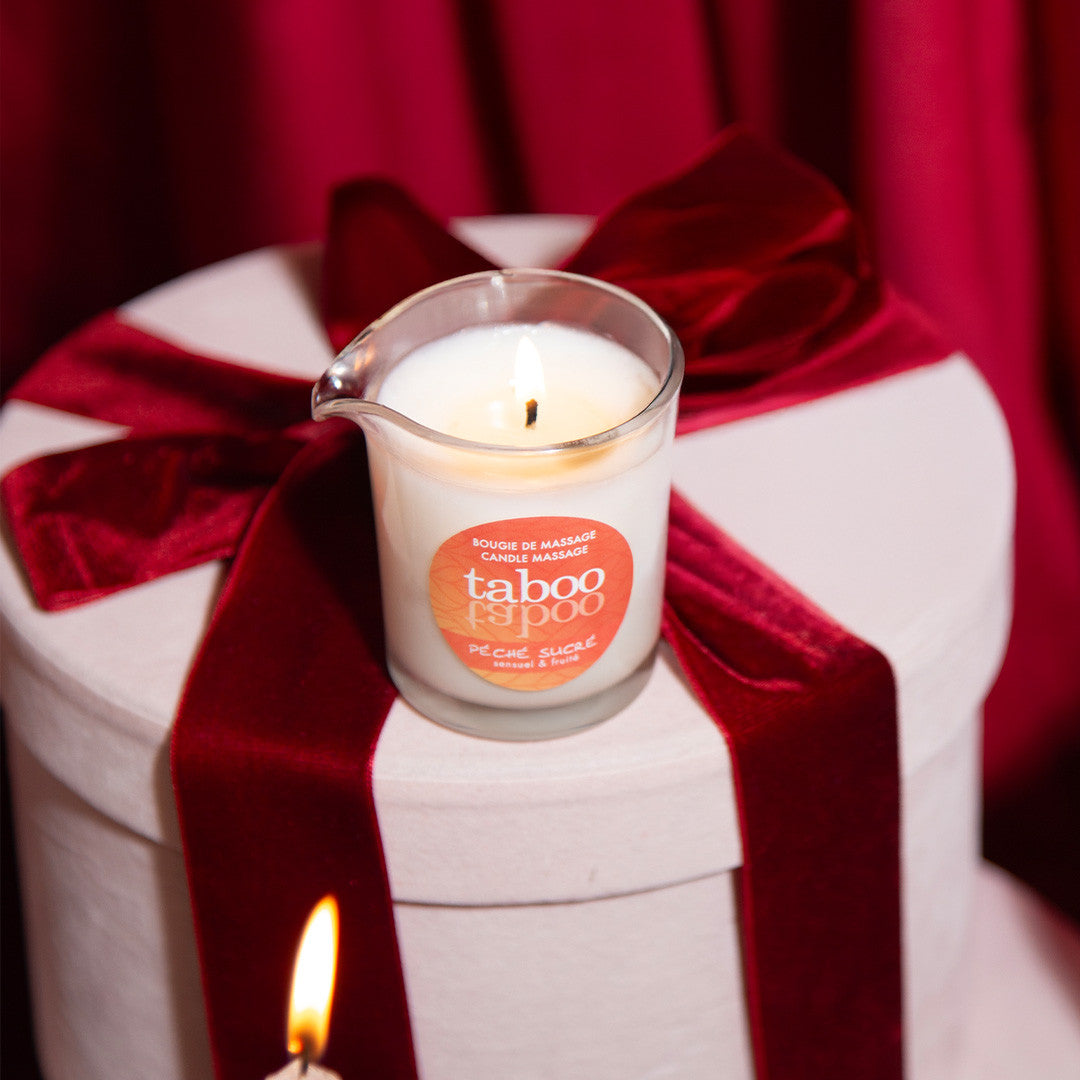 Bougie de massage pêché sucré