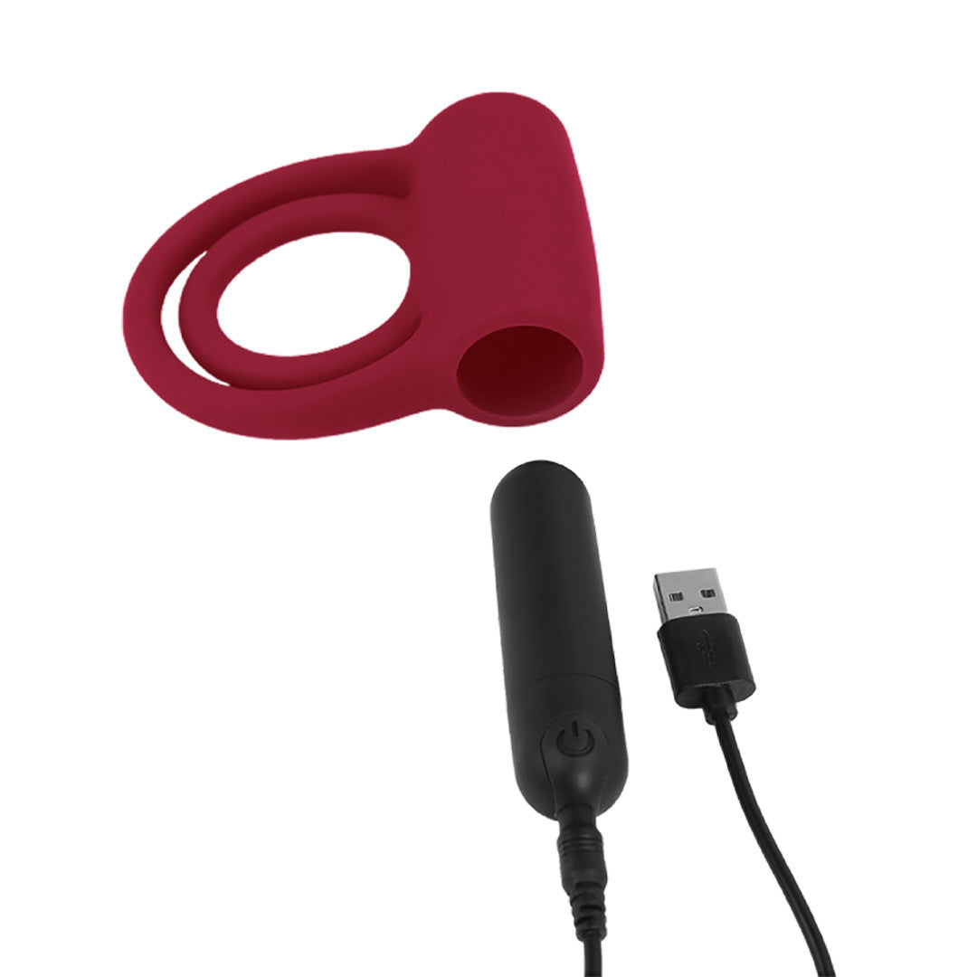 Cockring Vibrant Télécommandé Félicité + rouge