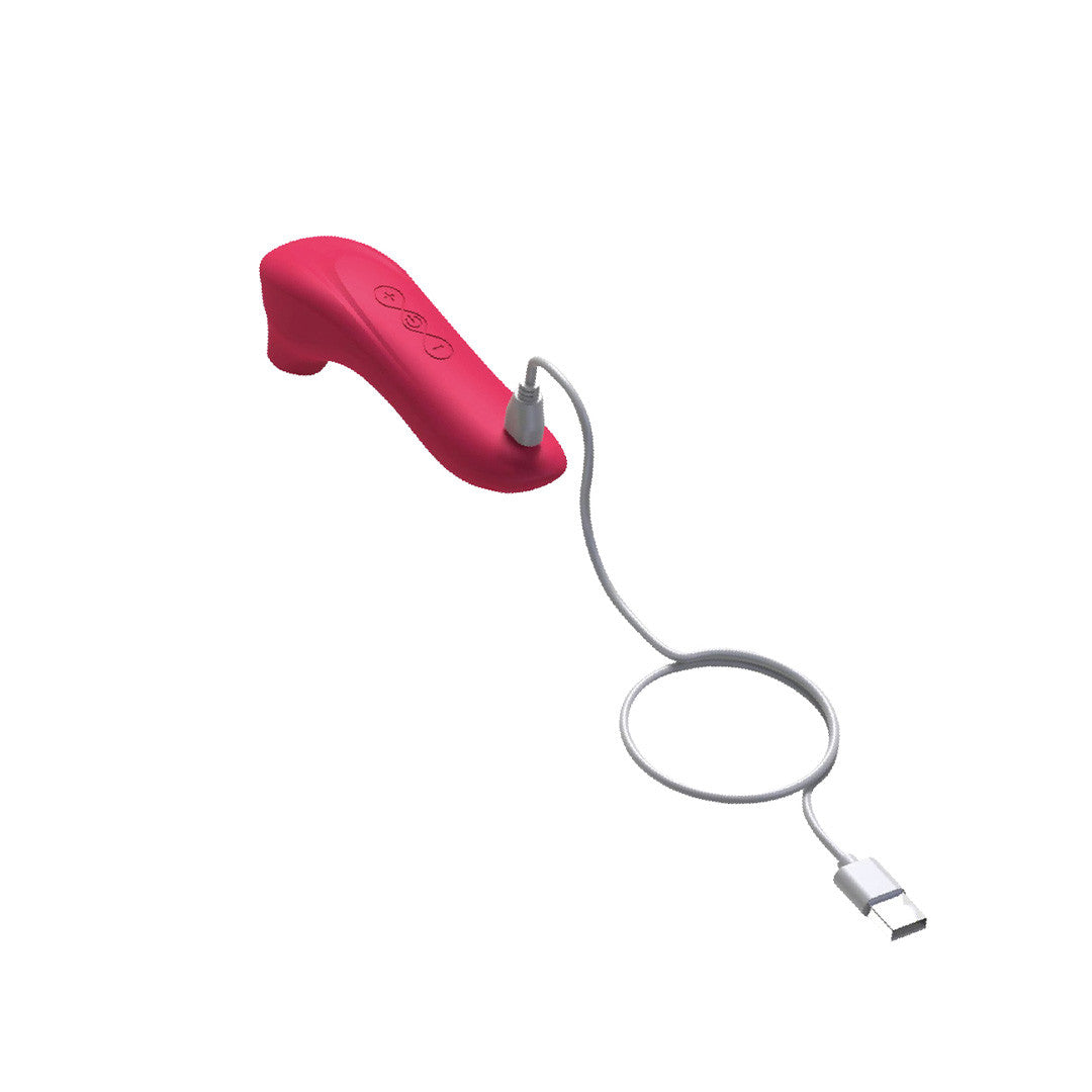 stimulateur pour clitoris exquis 2 rouge en recharge avec cable usb