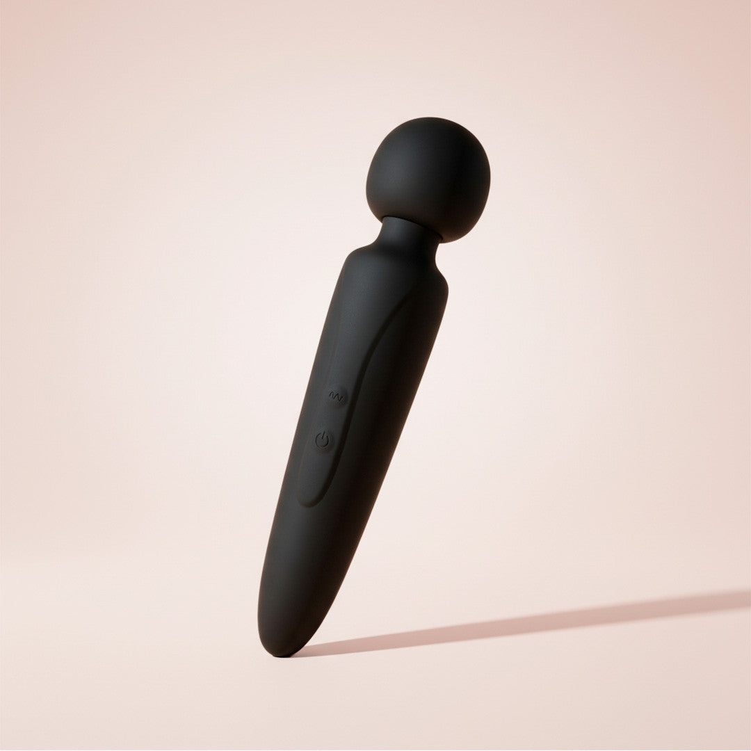 Be Happy Féroce Vibromasseur Wand Puissant Silicone Noir Rechargeable