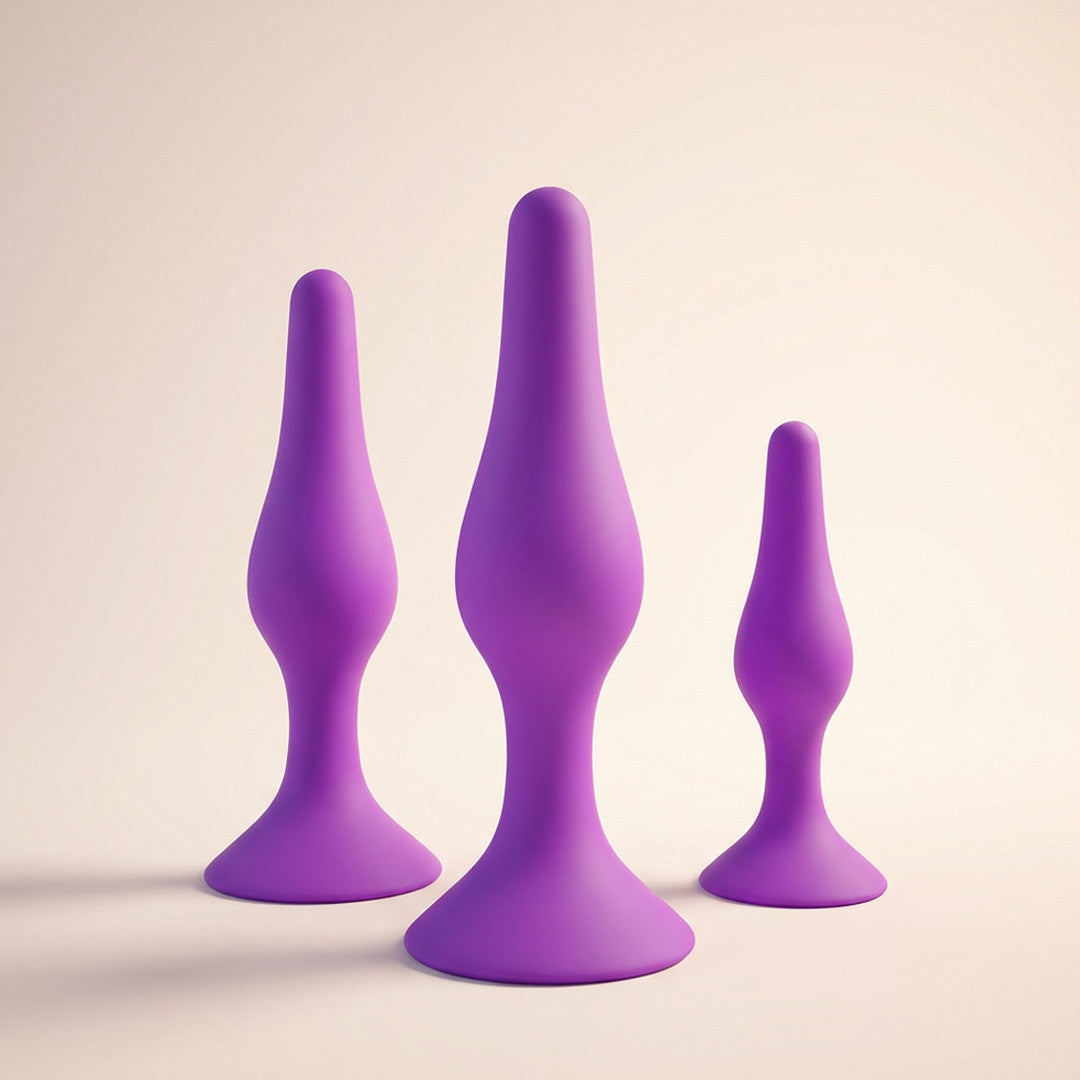 plug anal silicone tentation trois tailles violet
