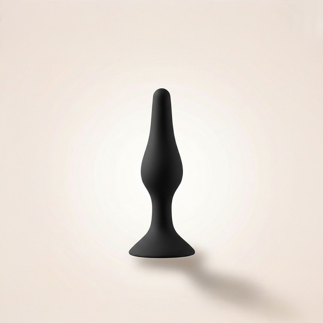 tentation plug anal silicone noir vue face