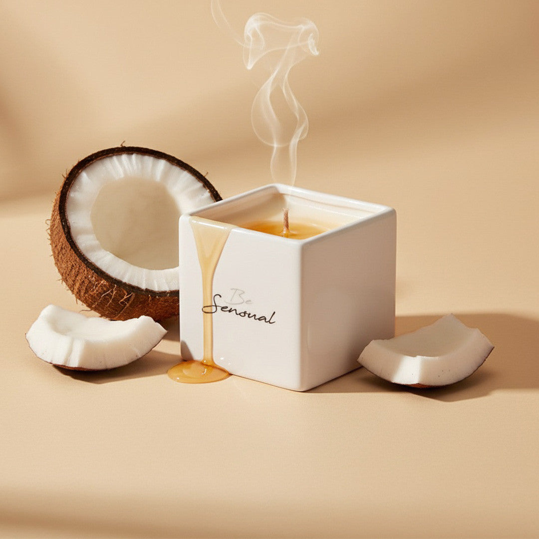 Bougie de Massage Parfumée - 4 parfums Coco - Noix-de-coco - 4