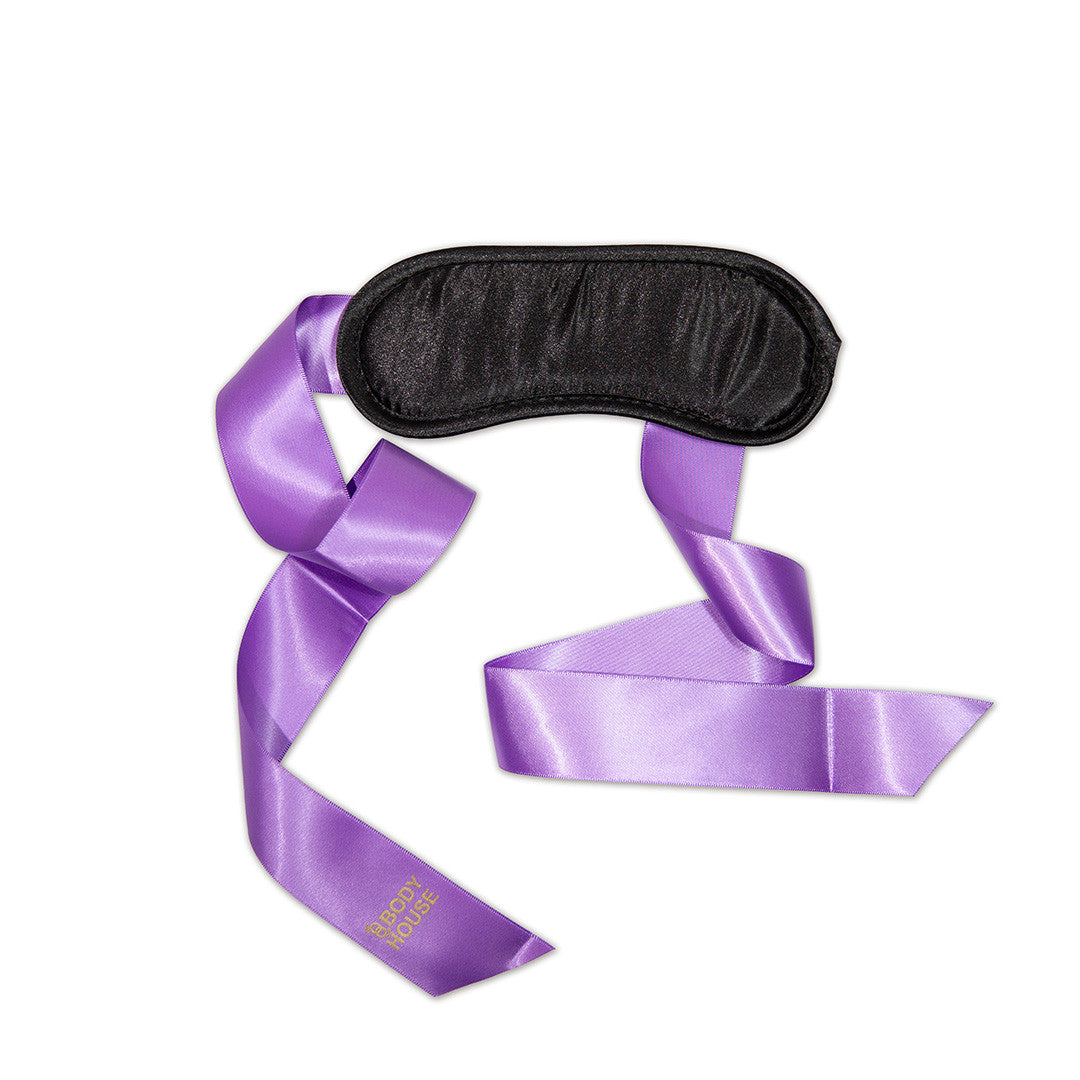 Masque Opaque Satin Rubans Bicolore Violet/Noir
