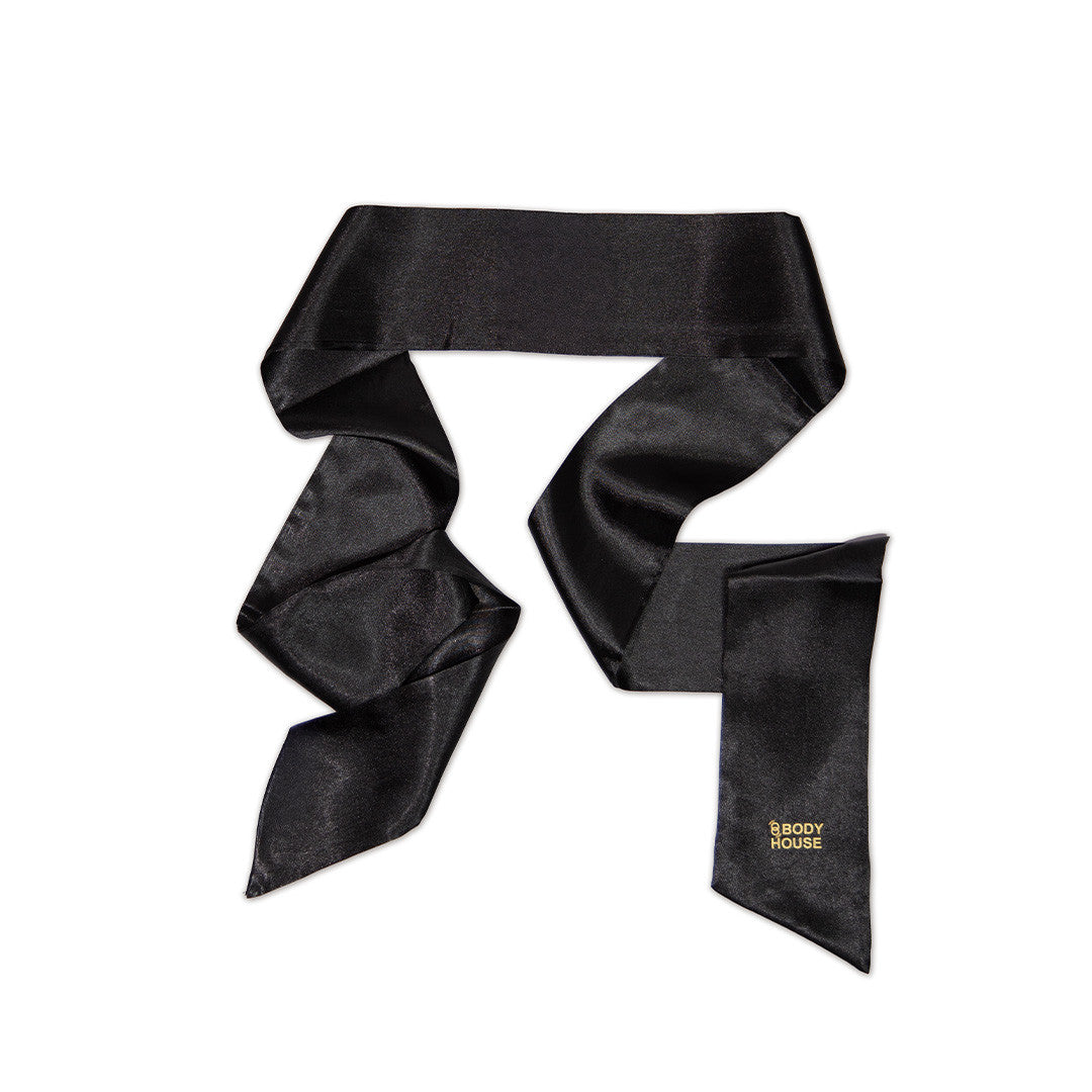 Bandeau Satin Yeux à Nouer Noir