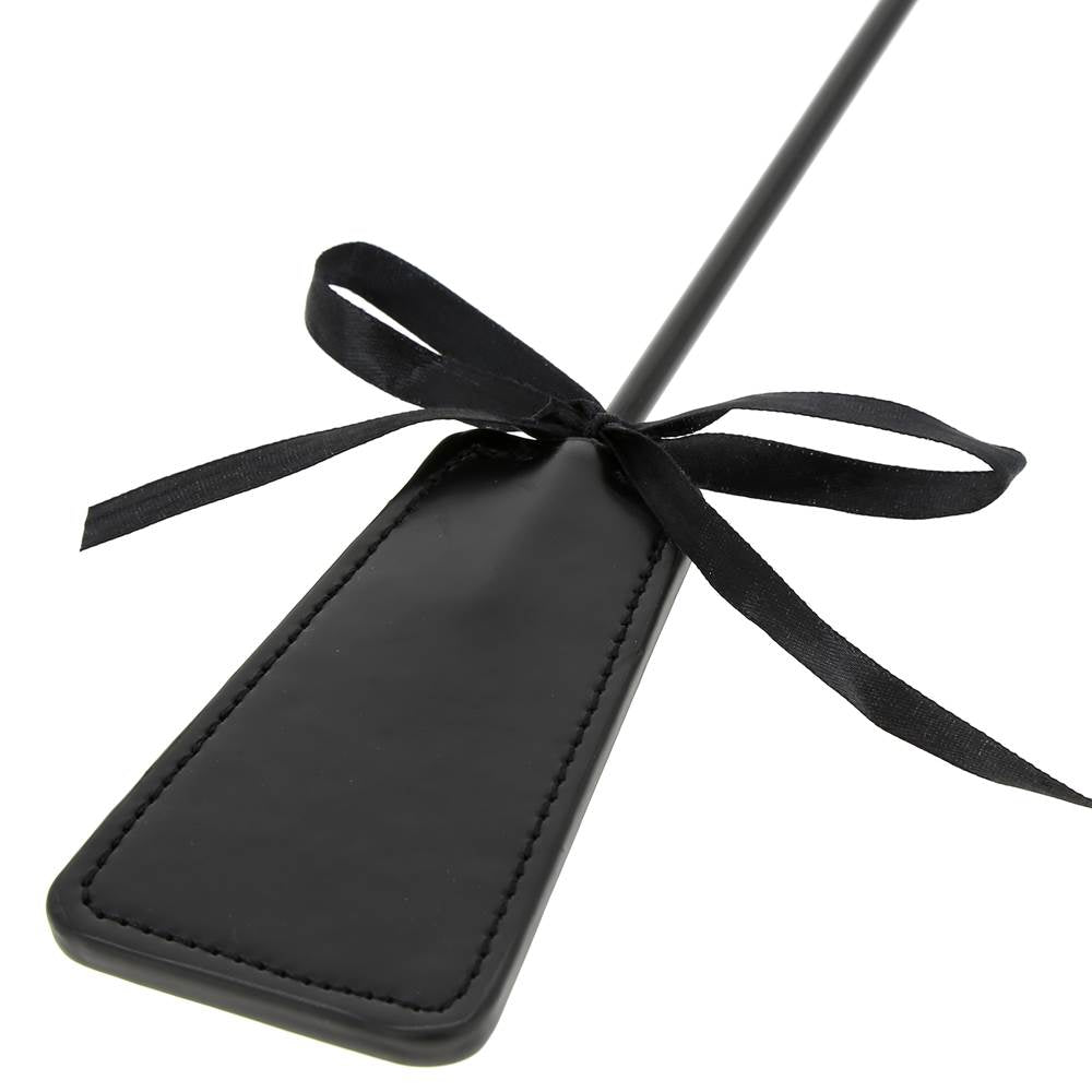 Be Bondage Cravache Plumeau avec Noeuds Noir Zoom Côté Cravache