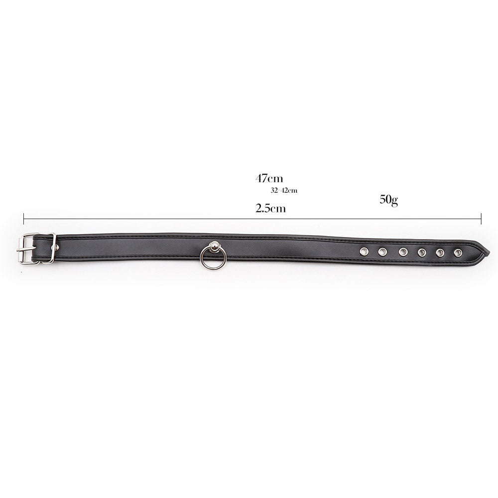 Collier SM Cuir Anneau - Be Bondage