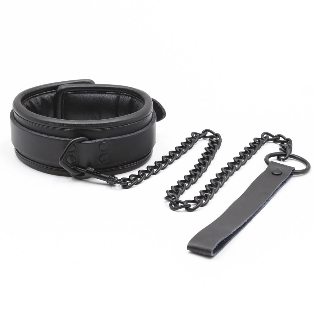 Collier & Laisse Cuir Véritable - Be Bondage
