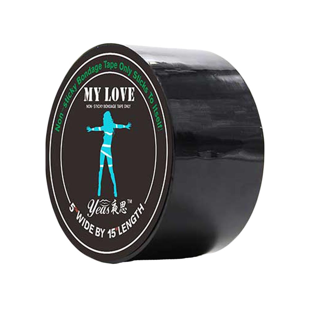 Be Bondage Scotch Noir Électrostatique Sans Colle pour Attacher Vue en Biais