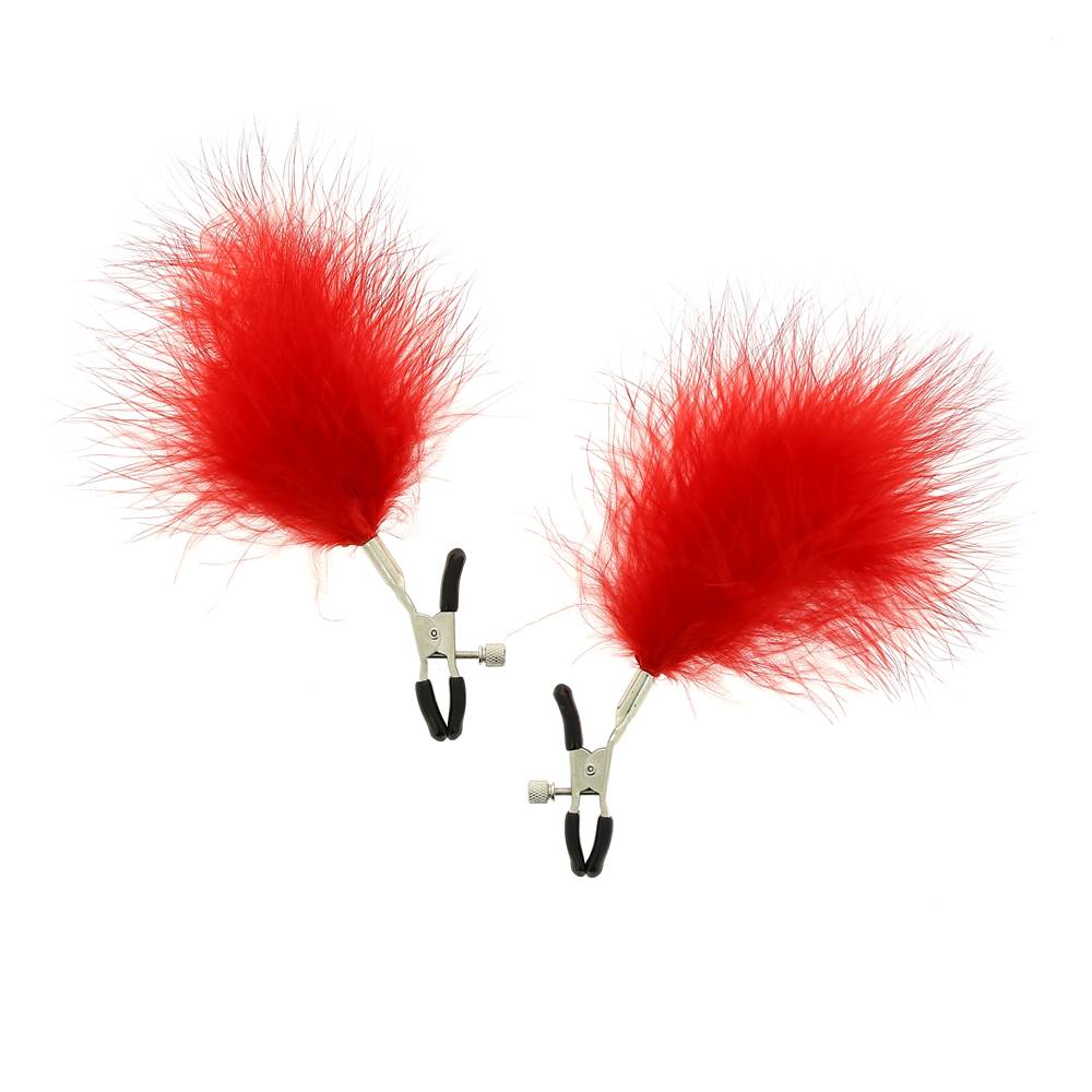 Pinces à Seins Réglables avec Plumes