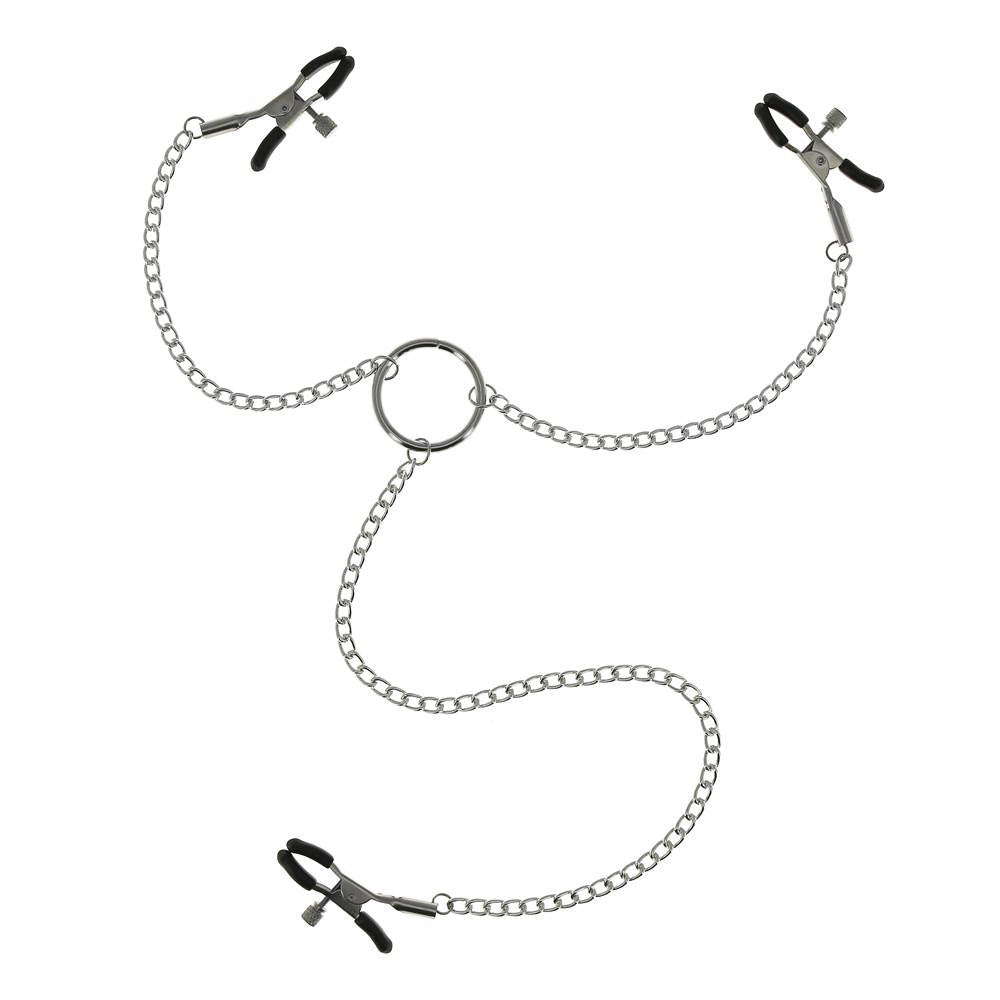 Pinces à Seins & Clitoris Réglables avec Chainette