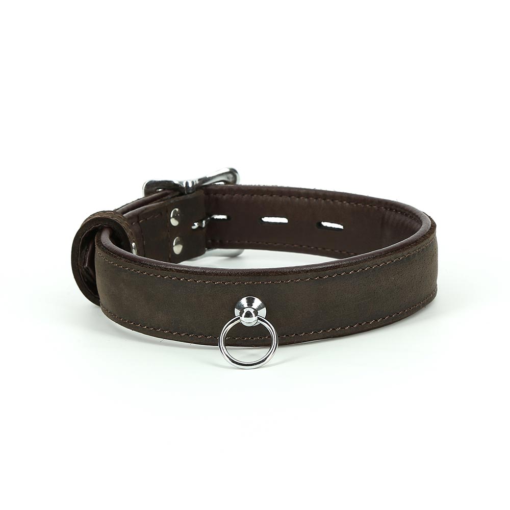 Collier Cuir Avec Crochet Argent - Be Bondage