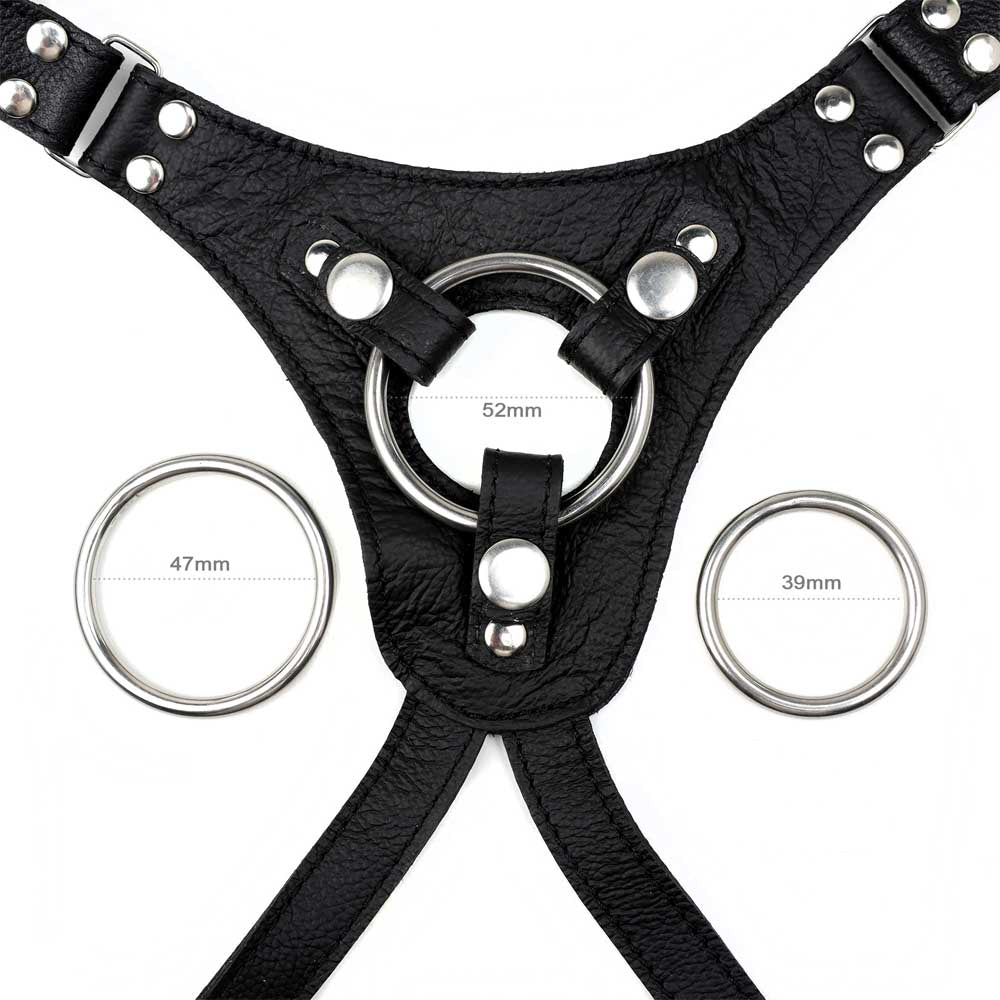 Strap On Cuir Véritable 3 Anneaux