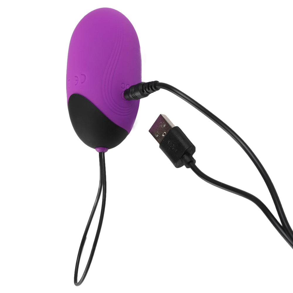 oeuf vibrant violet en recharge avec cable usb